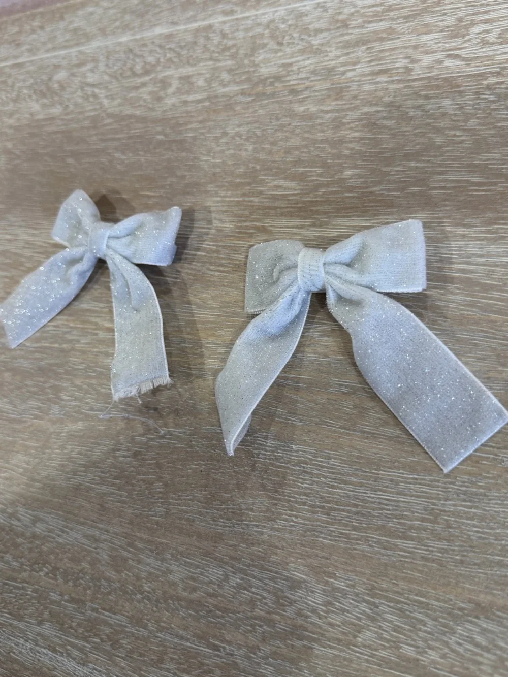 Sparkle Silver Bow Hair Clips - Set of 2